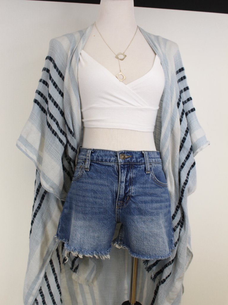 Hudson Gracie Denim Shorts 26 Mid Rise Raw Hem Cutoff Medium Wash Summer